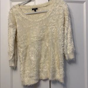 Fuzzy cream sweater